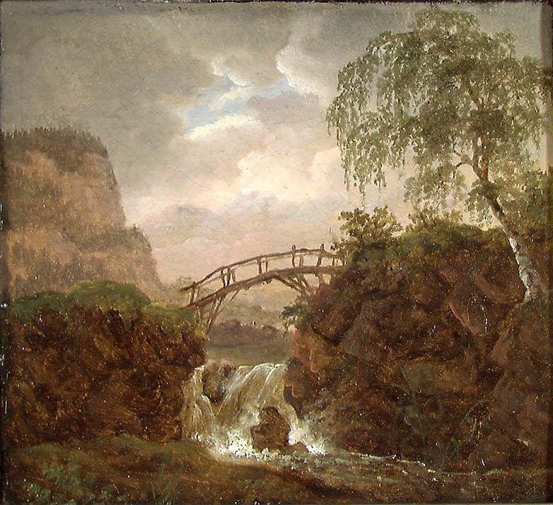 Nordisk landskap med bro av Johan Christian Dahl. Foto: Nasjonalmuseet
